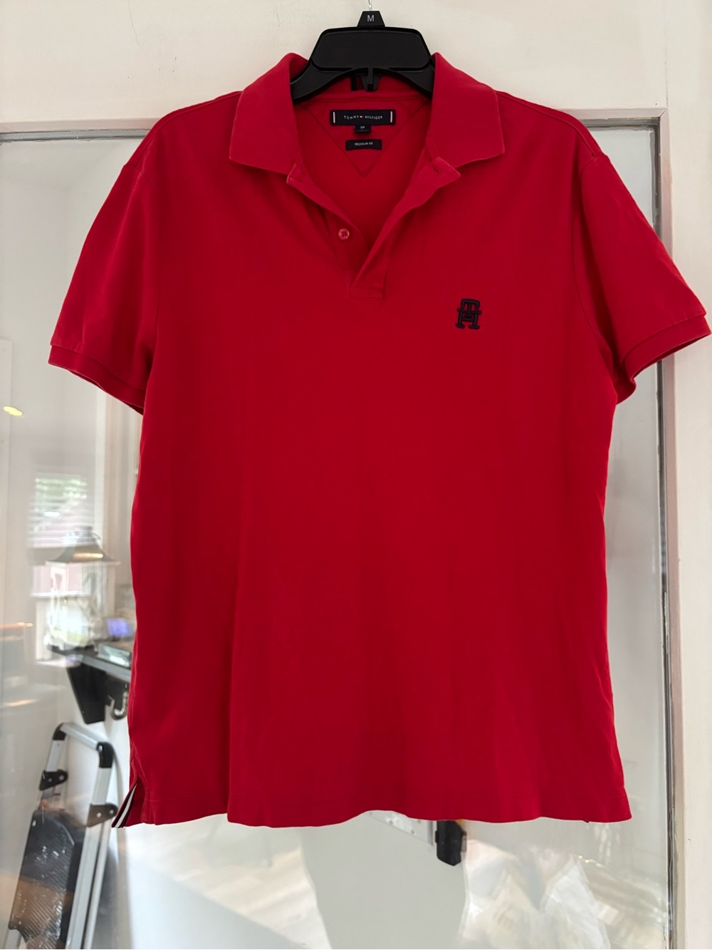 Tommy Hilfiger Men’s Bright Red Polo with Embroidered Logo